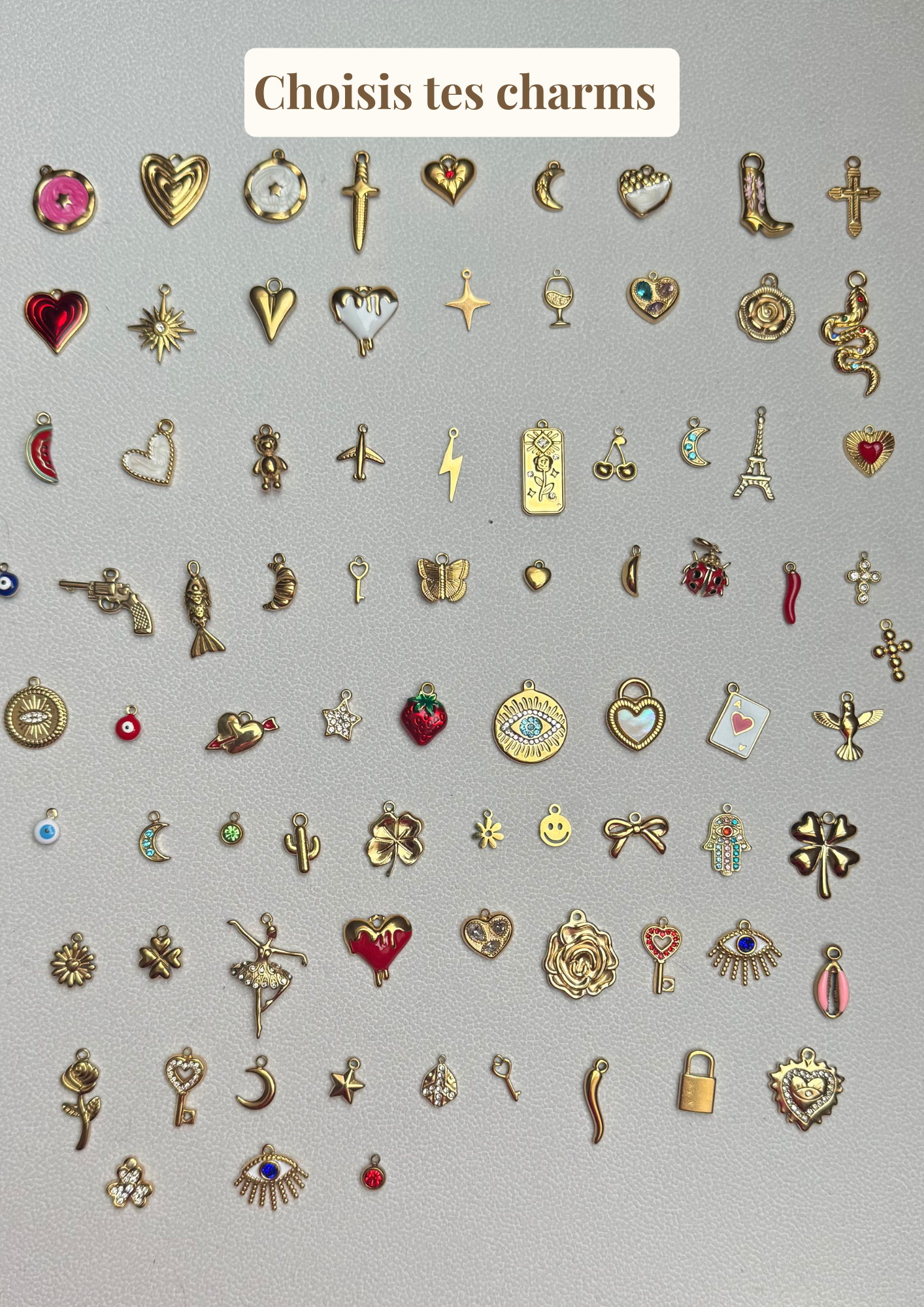 Collier Charms Personnalisable Doré