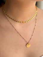 Soléa - Collier Ras de Cou Doré ou Multicolore