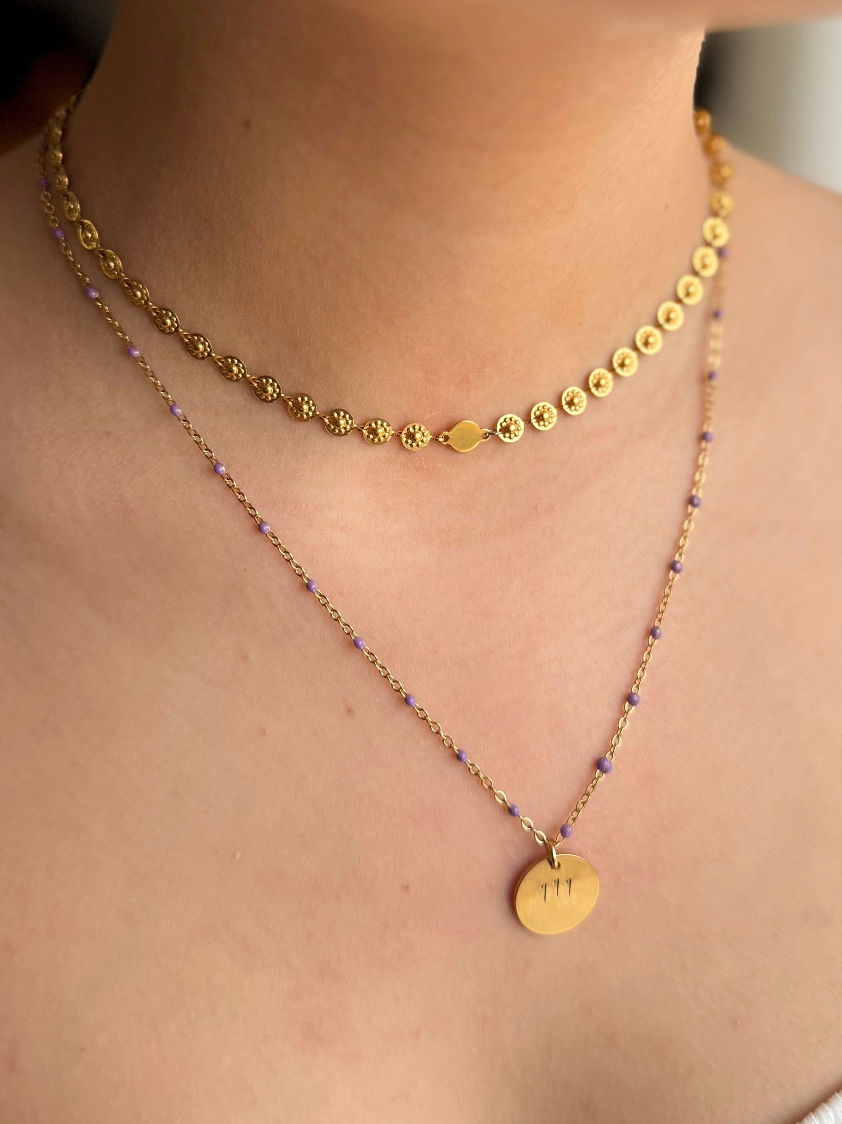 Soléa - Collier Ras de Cou Doré ou Multicolore