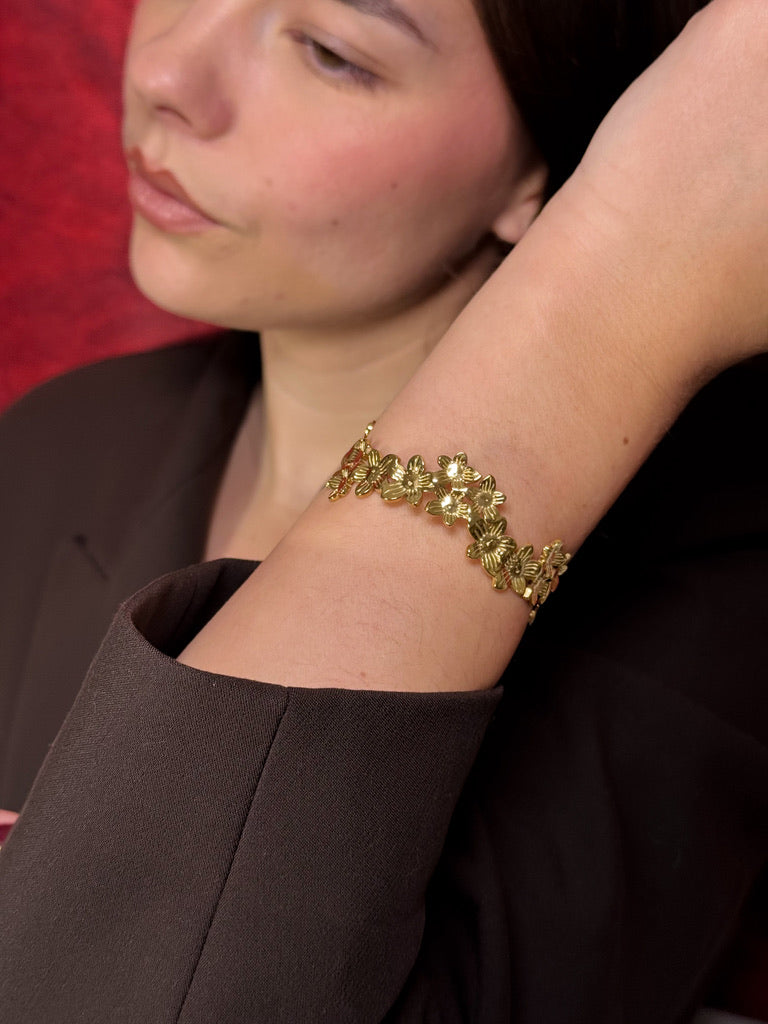 Rose - Jonc Fleur Doré ou argenté