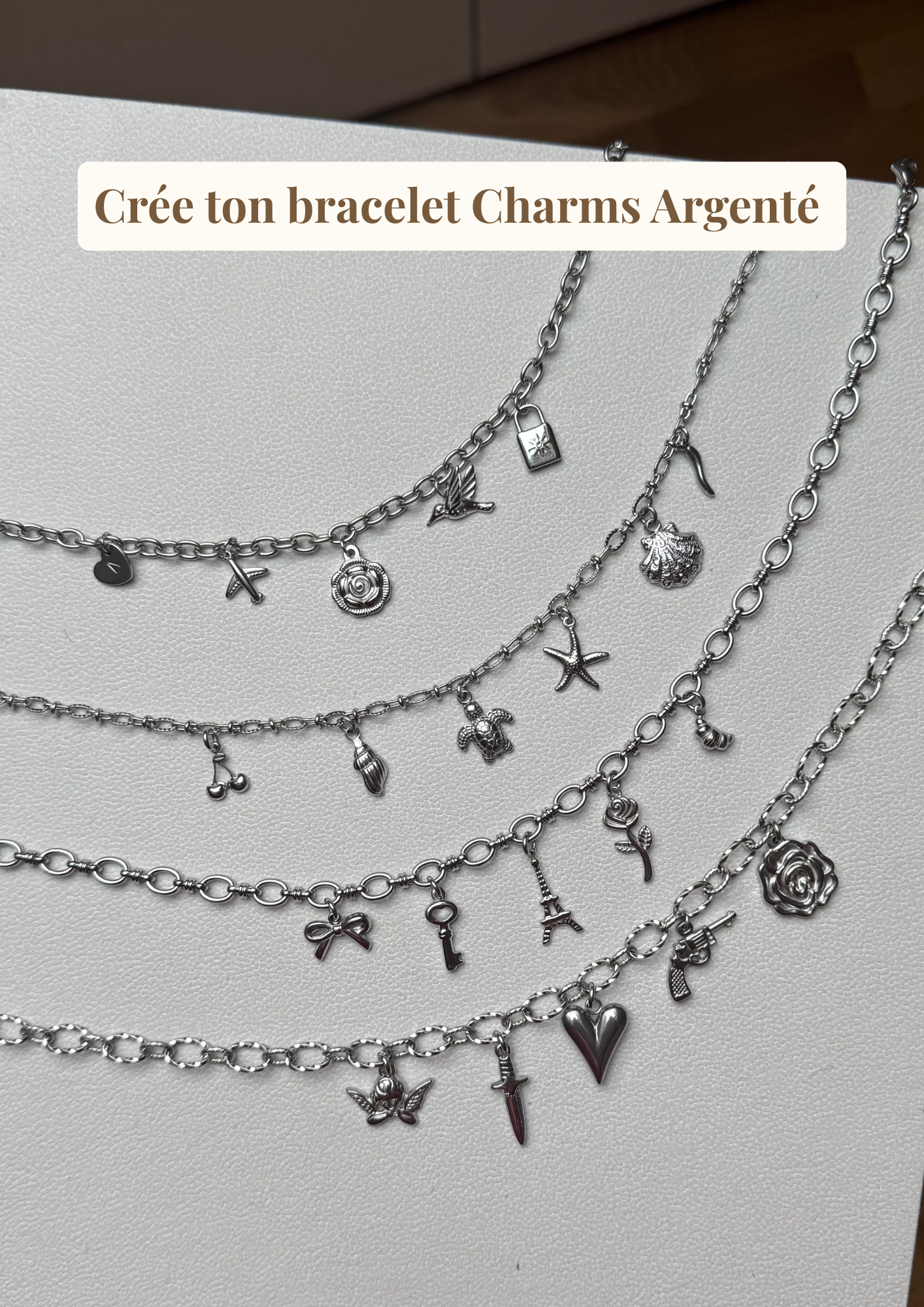 Bracelet Charms Personnalisable Argenté