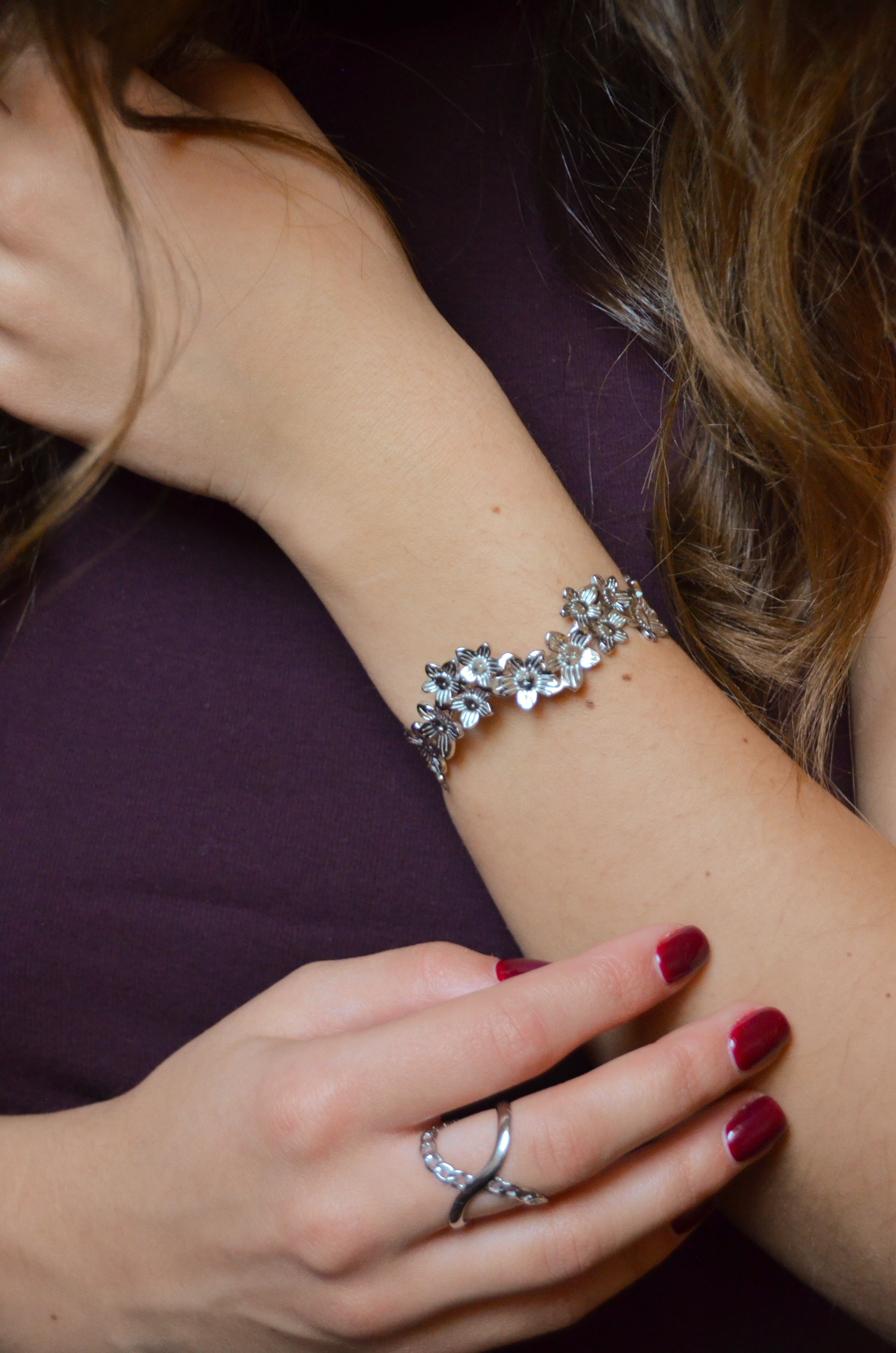 Rose - Jonc Fleur Doré ou argenté