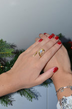 Luna - Bague Strass Doré