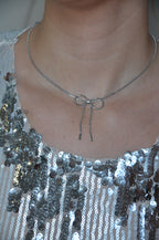 Santa - Collier Noeud Doré et Argenté