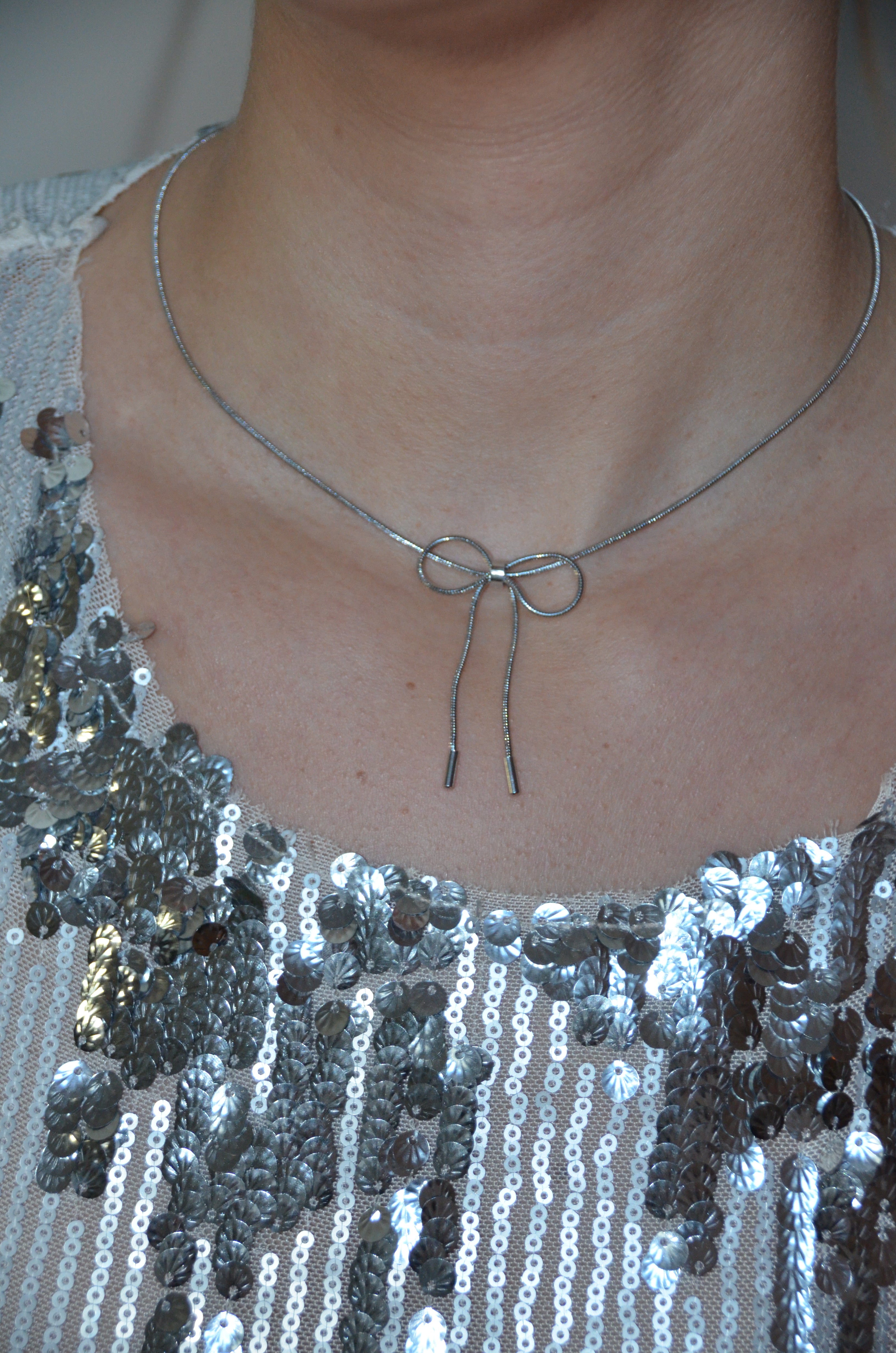 Santa - Collier Noeud Doré et Argenté