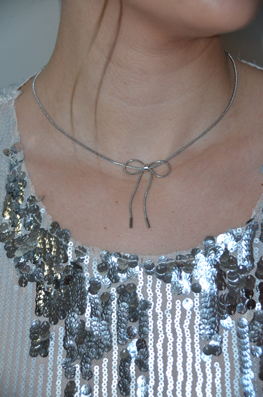 Santa - Collier Noeud Doré et Argenté