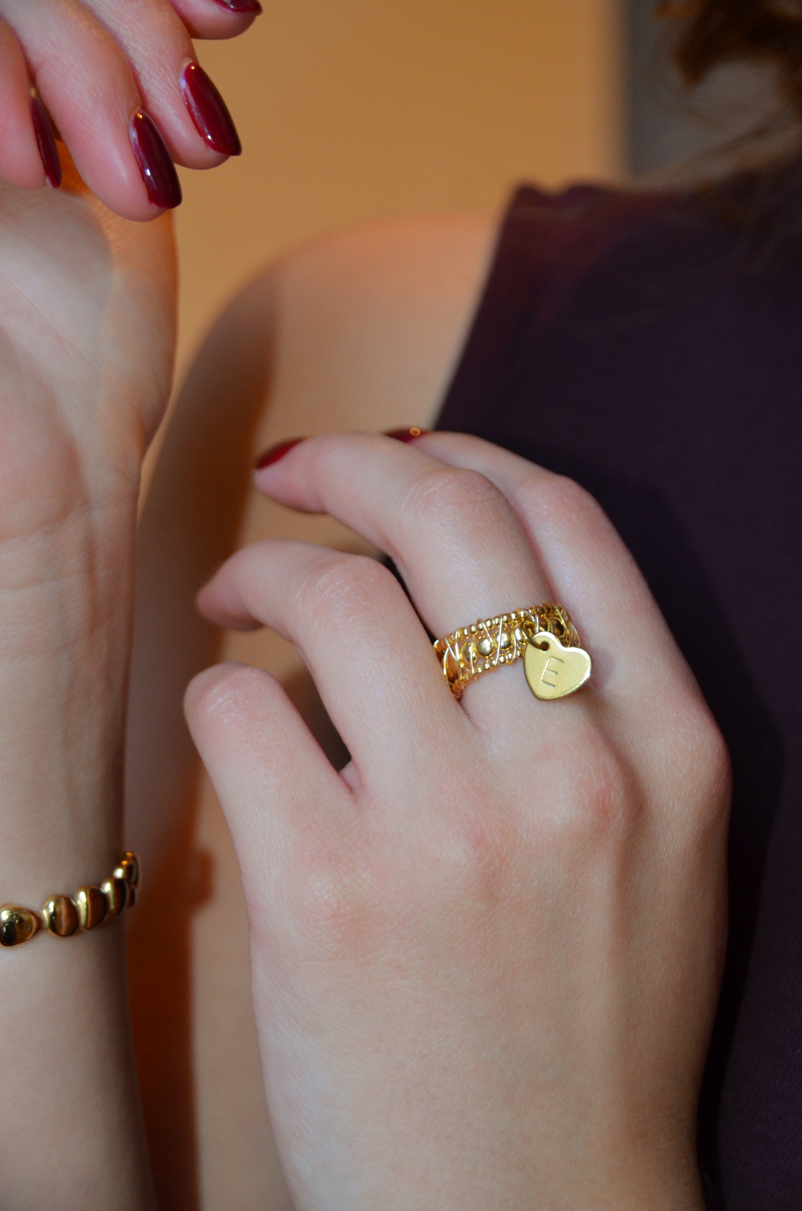 Amour - Bague Doré Personnalisable