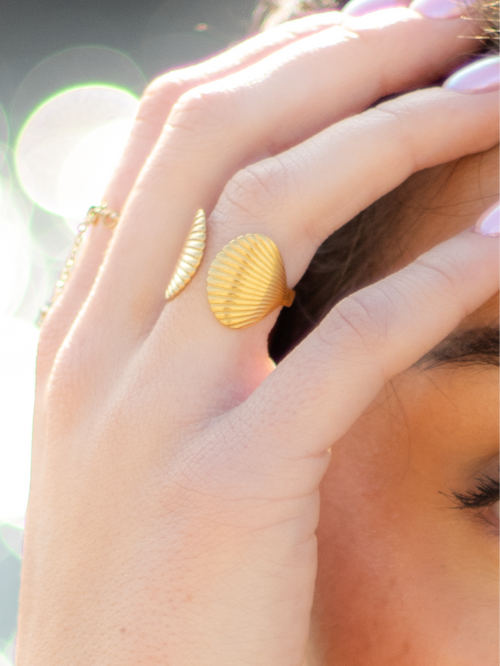 Baïa - Bague Coquillage Dorée ou Argentée