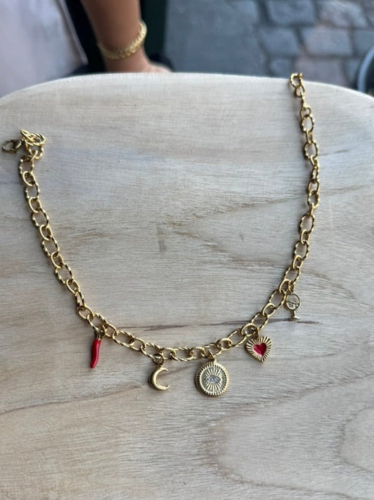 Collier Charms Personnalisable Doré