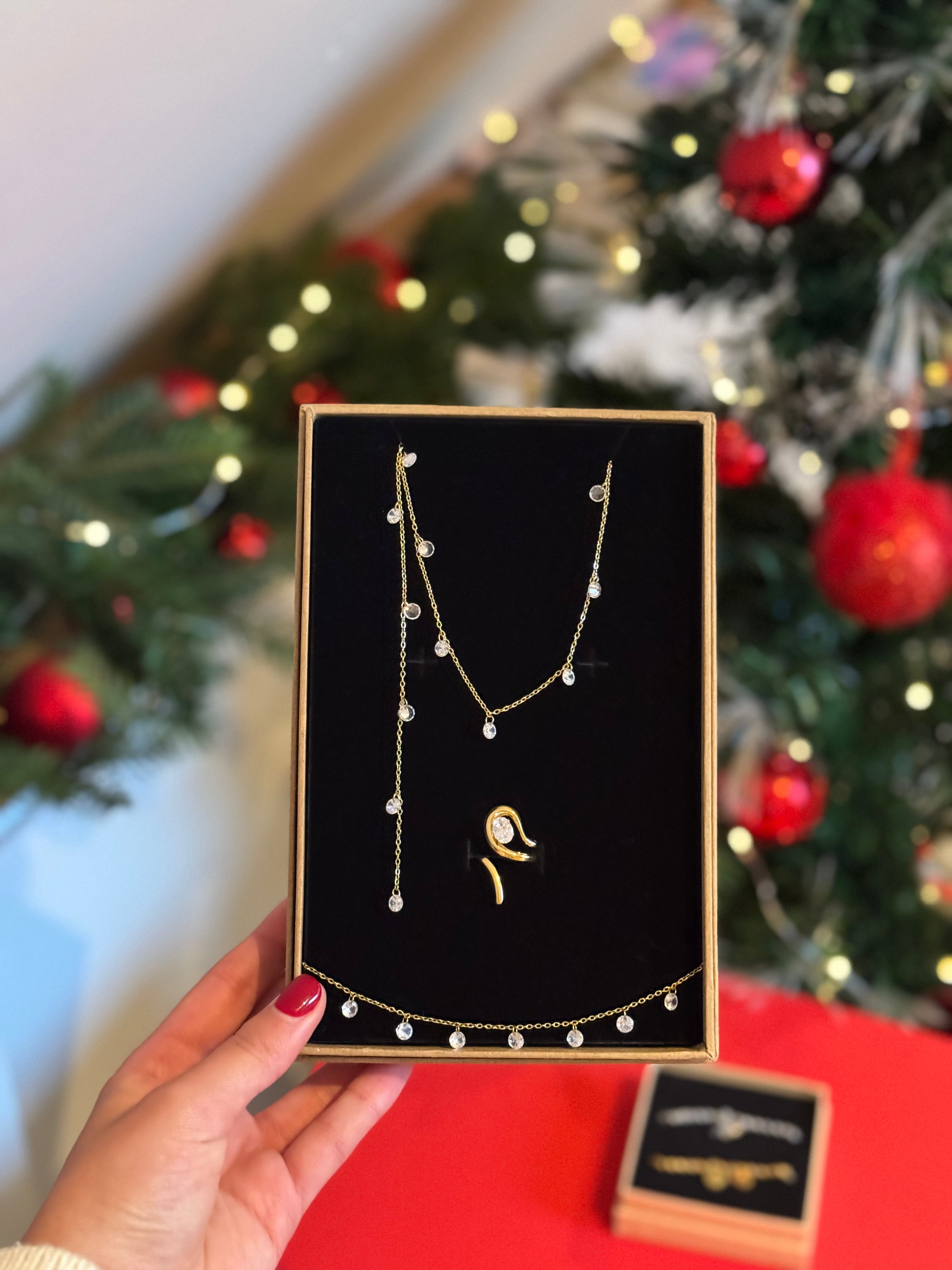 Parure Collier, Bracelet & Bague - Coffret Noël