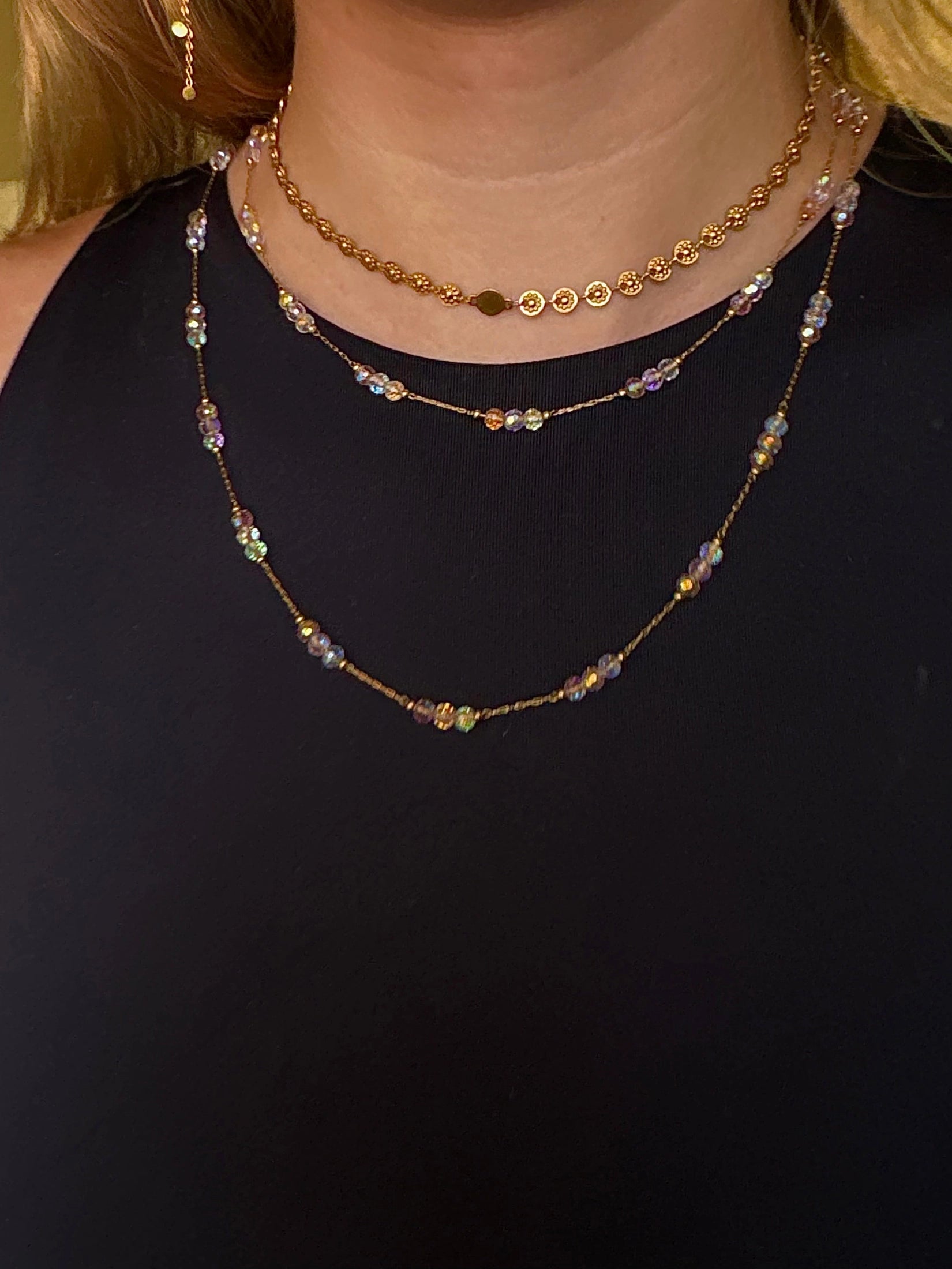 Meridia - Collier 3 en 1 - Rose ou Vert
